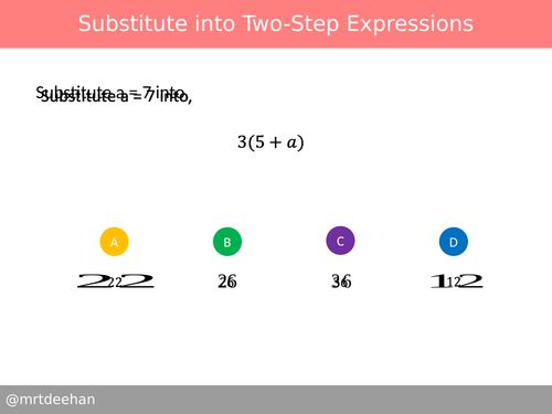 Substitute into Two-Step Expressions