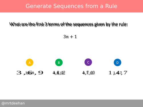 Generate Sequences from a Rule Diagnostic Questions