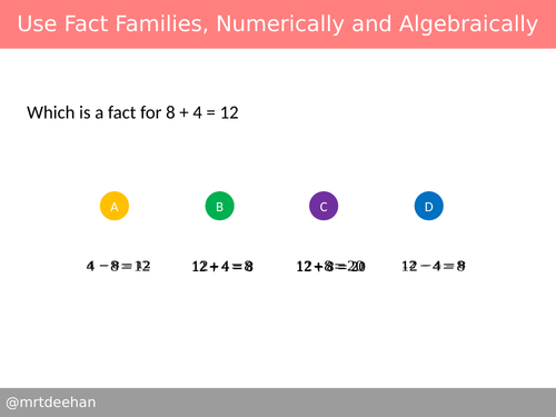 Understand and Use Fact Families Diagnostic Questions