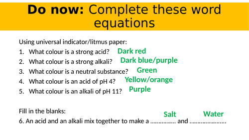 Acid and Alkali Reaction