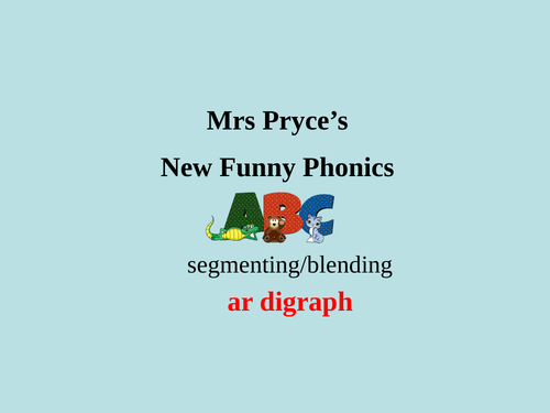 ar digraph Mrs Pryce's Funny Phonics