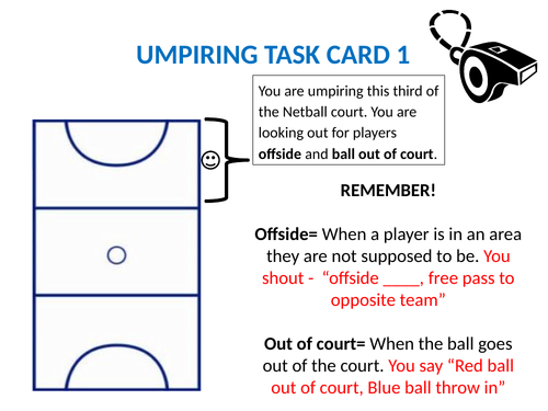 Netball Umpire cards