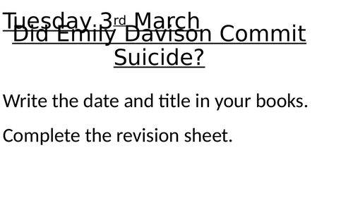 Women's Suffrage: Did Emily Davison Commit Suicide?