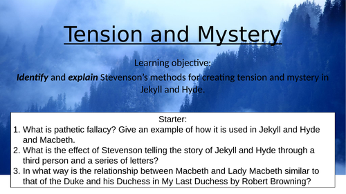 Mystery and Tension in Jekyll and Hyde