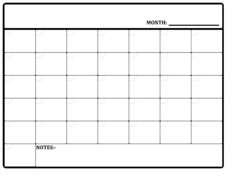 printable monthly planner templates teaching resources