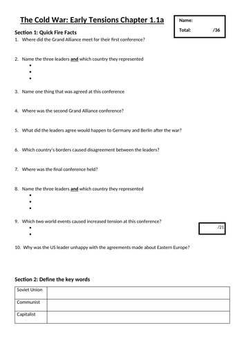 GCSE Cold War: End of Chapter Quizzes