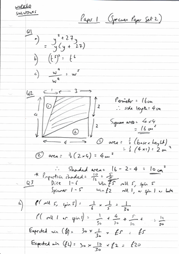 Maths GCSE Edexcel Issue 1 worked solutions (Higher)