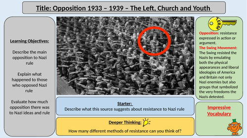 Nazi Opposition - Left, Church and Youth - OCR J411 Living Under Nazi Rule 1933-1945