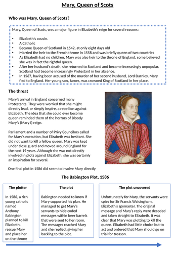 GCSE History Elizabethan England Home learning/ Revision activities