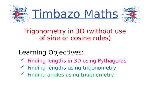 Trigonometry in 3D (without sine or cosine rules)