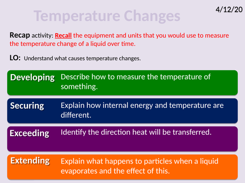 Exploring Science 8K- Energy Transfers