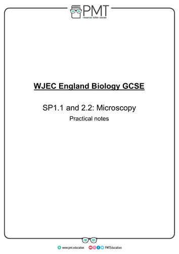 WJEC England/ Eduqas GCSE Biology Practical Notes
