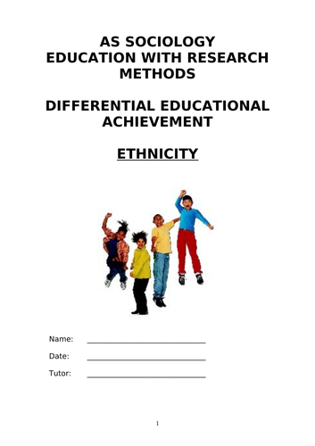 Sociology Workbooklets- policy, ethnicity and class