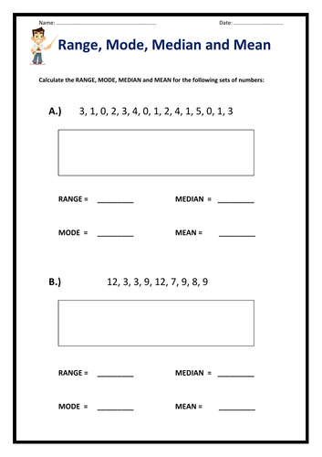 Range, Mode, Median and Mean (Worksheet & Teaching Notes) | Teaching ...