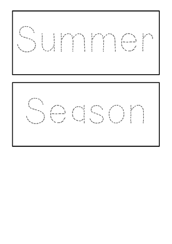 Seasons - Handwriting practice