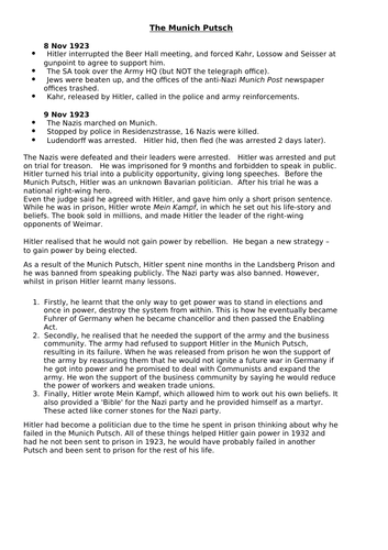 Lesson: Munich Putsch