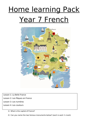 Revision booklet year 7 French
