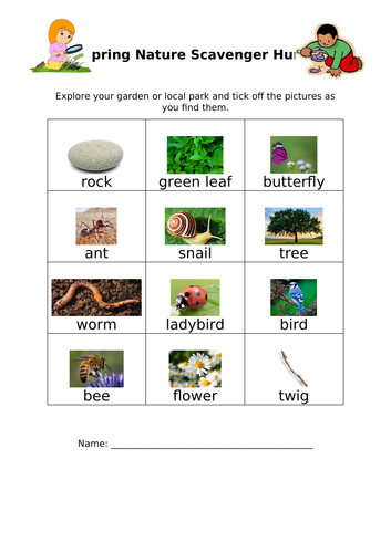 Spring Nature Scavenger Hunt