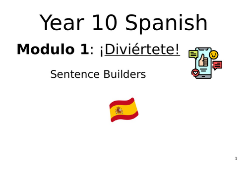 Spanish GCSE 2024 Edexcel Mod 1+2+3+4+5+6+7+8 Sentence Builder BOOKLET