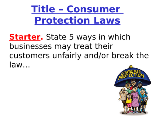Consumer Law and Rights GCSE Business