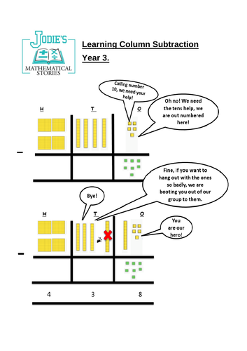 Jodie's Mathematical Stories- Year 3 Column Subtraction