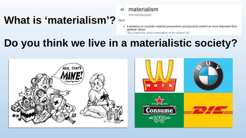 'Materialistic society' AQA Paper 2 Question 5