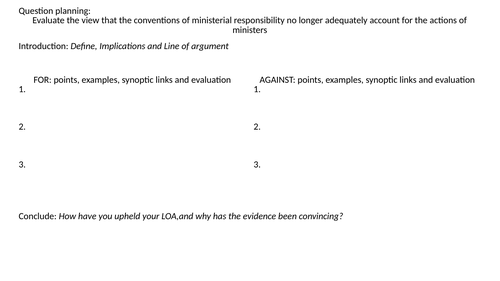 Prime Minister and Executive Revision and Question Planning