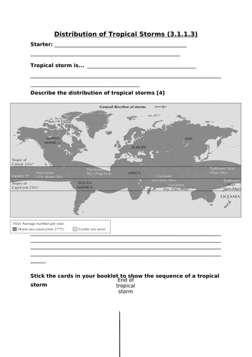 Distribution of Tropical Storms