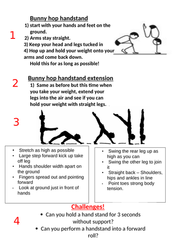 Handstand Resource card