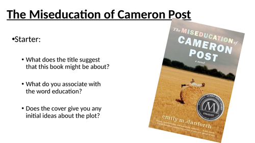 LGBTQ+ Comprehension Based 'The Miseducation of Cameron Post' Lesson