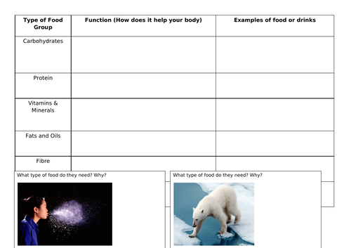 Food groups - how it helps our bodies