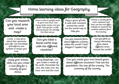Home Learning ideas - Geography