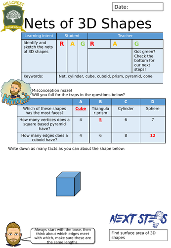 Nets of 3D shapes