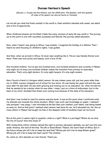 Inspirational Speeches