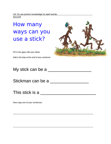 Stickman Writing Activity