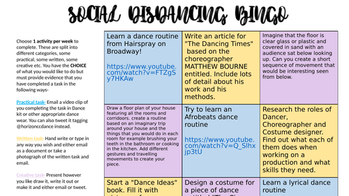 Social DisDancing bingo!