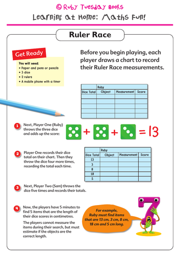 Ruler Race! Addition and Measuring activity