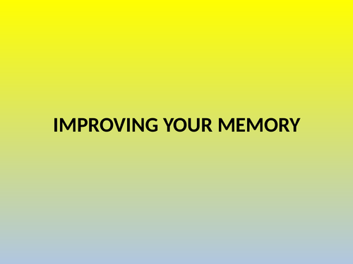 Improving student memory using image chains