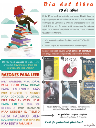 GCSE Spanish - Día del Libro Worksheet