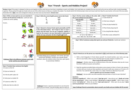 French - Sports and Hobbies Project
