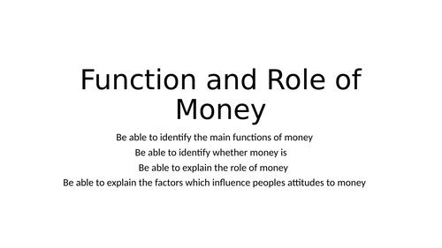 what are the different functions of money