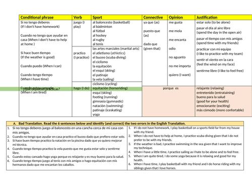 Fanatico del deporte Spanish GCSE AQA Viva Module 4