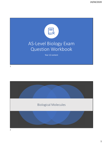 AS-Level Biology Exam Question Revision Workbook [Remote Learning]