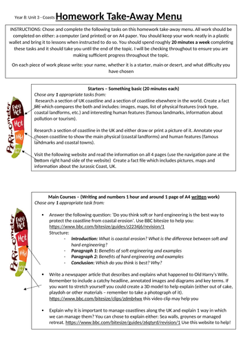 Home learning - Coasts