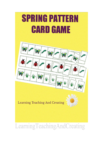 SPRING PATTERN CARDS - KINDERGARTEN, PRESCHOOL