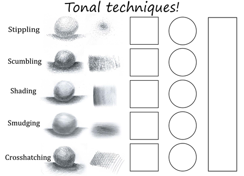 ART: tonal techniques sheet | Teaching Resources