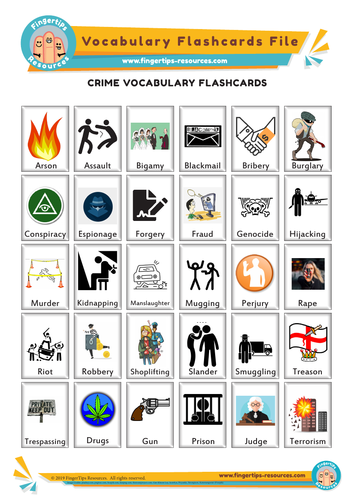 Crime Vocabulary Flashcards