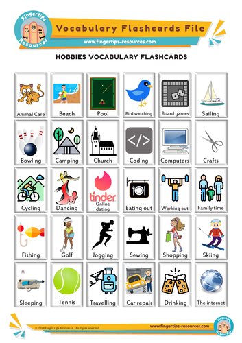 Hobbies Vocabulary Flashcards