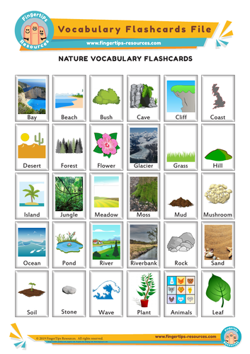 nature vocabulary flashcards teaching resources