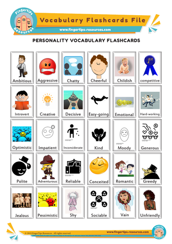 personality-vocabulary-flashcards-teaching-resources